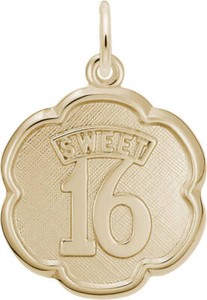 Authentic Elegant Sweet 16 Charm by Rembrandt 10K or 14K Gold or Sterling Silver