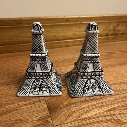 Mikasa PARISIAN SCENES Salt and Pepper Shakers Paris France Eiffel Tower KT534