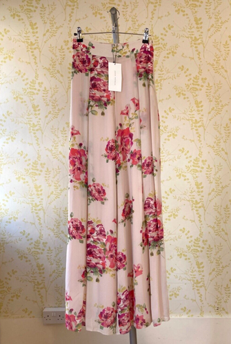 *Neu mit Etikett* ZARA Palazzohose rosa Blumen Chiffon Palazzo XS High Waist weites Bein - Bild 2 von 13