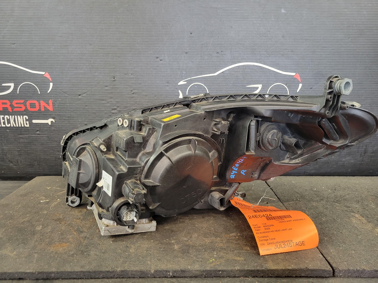 08-12 MASERATI GRANTURISMO PASSENGER RH BI-XENON HID HEAD LIGHT LAMP 1307329127