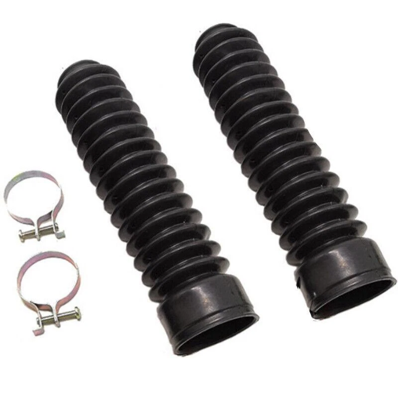 Rubber 35MM Black Motorcycle Fork Gaiter Boots Front Fork Shock Absorber Cover×2 - Image 4 of 4
