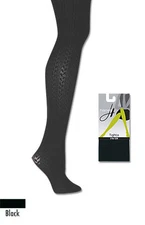 HANES Black Cable Textured Control Top Tights, Size Small  - MSRP $12