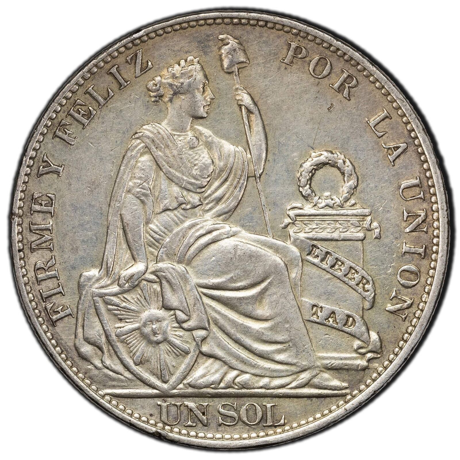Peru 1916 1 Sol Silver Coin KM #196