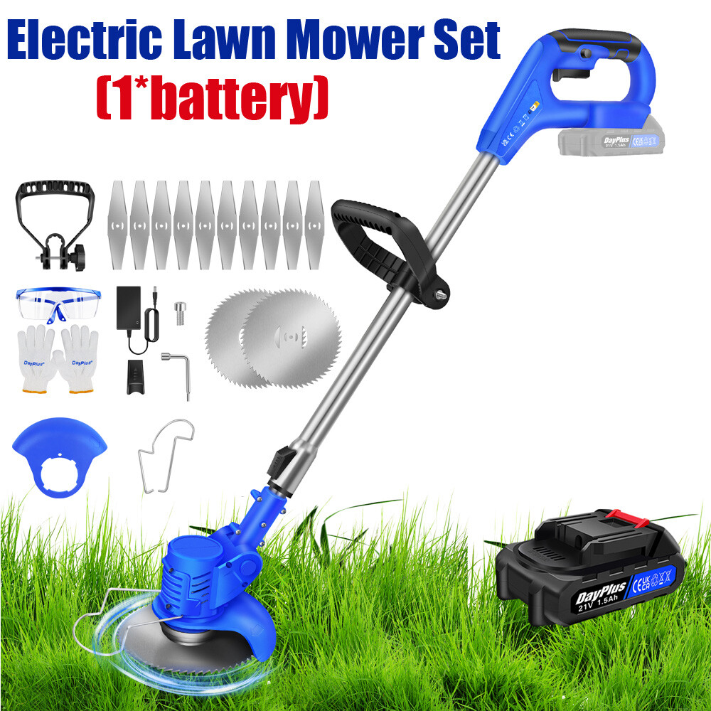 21V Electric Cordless Grass Trimmer Strimmer Garden Edger Cutter w/ 1/2 Battery