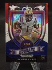 2021 Panini Prizm Draft Picks Prizms Red White and Blue #162 Ja'Marr Chase C