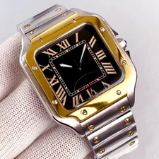 Luxury Business Two Tone 38mm Square Sapphire Glass NH35A Automatic Watches 5ATM