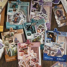 25Pcs Vintage Paper Stickers Pack Scrapbook Supplies Junk Journal Planner Kit