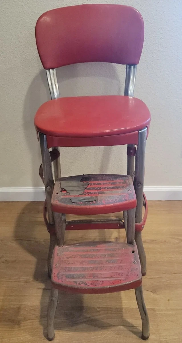 Antique High Chair Step stool Cosco Brand original labels Kitchen Bar seat
