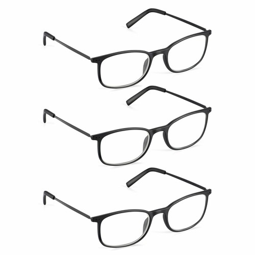 3 Pack Reading Glasses Black Glasses for Men & Women Ready Readers