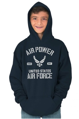 United States Air Force Wings Logo Air Power Youth Hooded Sweatshirt Boy or Girl - Picture 4 of 10