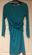 NWT MICHAEL KORS TILE BLUE TWIST WAIST DRESS Size 6 $130