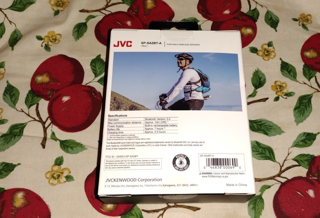 JVC PORTABLE BLUETOOTH WIRELESS SPEAKER SYSTEM BLUE SP-SA2BT-A BRAND NEW IN BOX