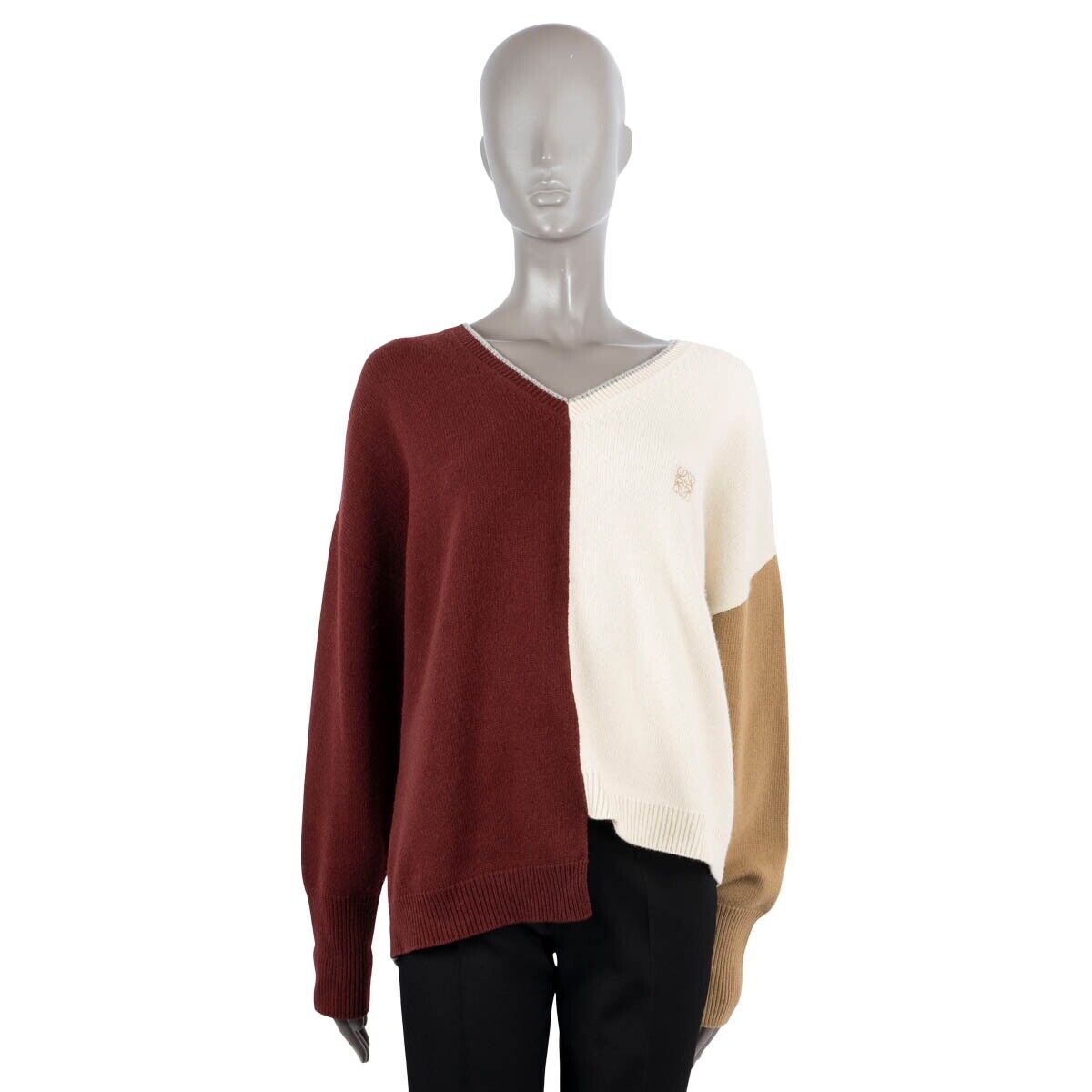 68966 auth LOEWE wool 2021 ANAGRAM COLORBLOCK ASYMMETRIC 68966 auth LOEWE wool 2021 ANAGRAM COLORBLOCK ASYMMETRIC