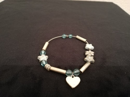 Bracelet Vintage 80s émail noir et métal argenté, Extensible chic et