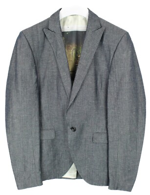 HANS UBBINK Blazer Men's (IT) 50 Linen Blend Single Breasted Melange Peak Lapel