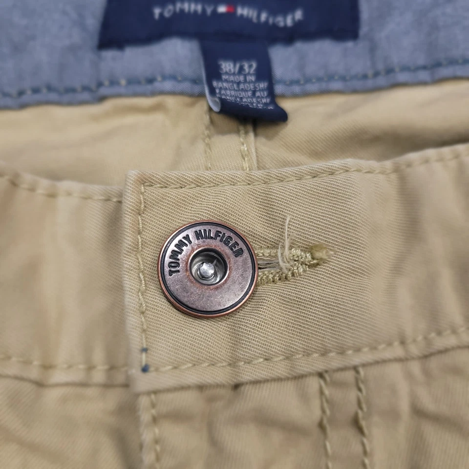 Мужские джинсы Tommy Hilfiger 38 x 32 желтовато-коричневые хаки средняя стирка прямые штанины - недостатки - Изображение 3 из 4