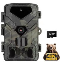 50MP 4K Trail Camera PIR Night Vision Wildlife Hunting Game Cam Outdoor+32GB