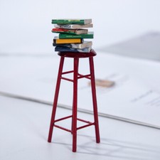 1:12 Dollhouse Furniture Mini Scene Decoration Birch High-Footed Stool Crafts