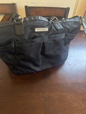 Perry Mackin Black Harper Tote Diaper Bag Nylon