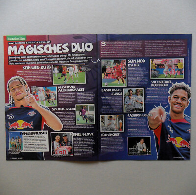 Xavi Simons & Fabio Carvalho - RB Leipzig - 2 x A4, 42 cm x 28 cm, Clippings #.