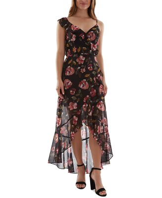 Bcx Womens Juniors  Asymmetrical High-Low Dress, Black/S