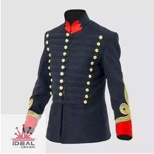 British Hussars Navy Wool Tunic Napoleonic War Uniform Jacket