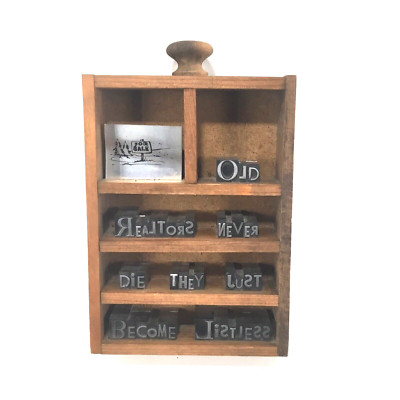 Vintage Handcrafted Backwards Box Foundry Type Words the Artist 6.25