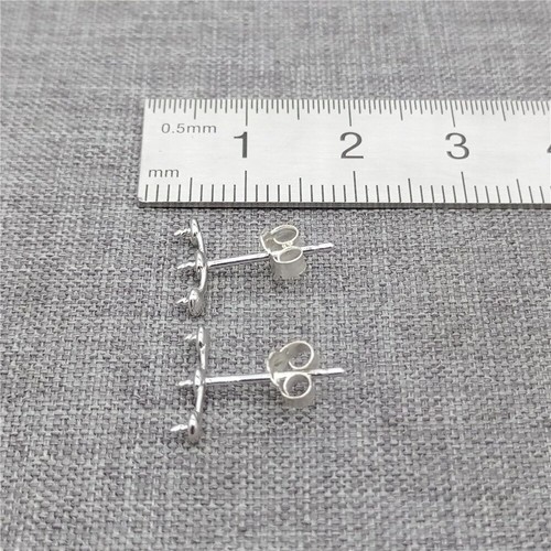 8-Piece Sterling Silver 4mm Cup Stud Earrings With Peg Posts - 925 Silver