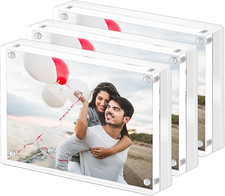 Magnetic Double-Sided Acrylic Picture Frame 8x10 Inches - Set of 3