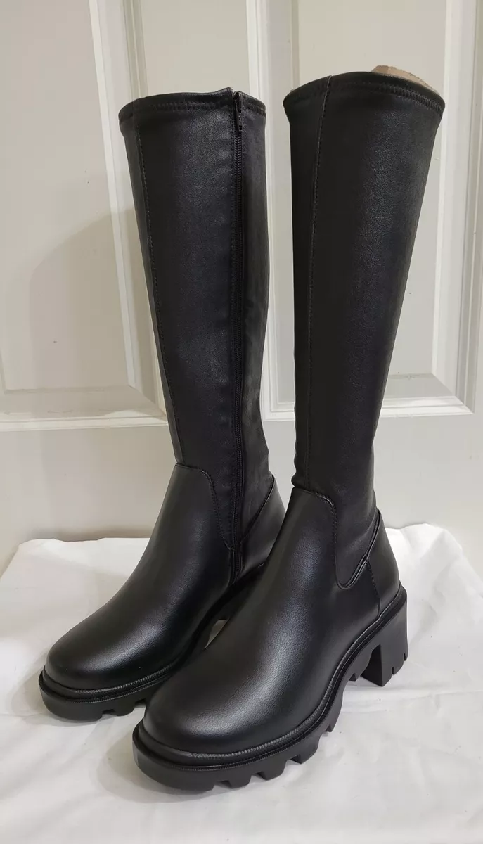 Steve Madden Women s Aberdeen Lug Sole Platform Knee High Tall