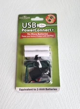 NIB Kurt S. Adler USB PowerConnect+ 2pc AAA Battery Replacement