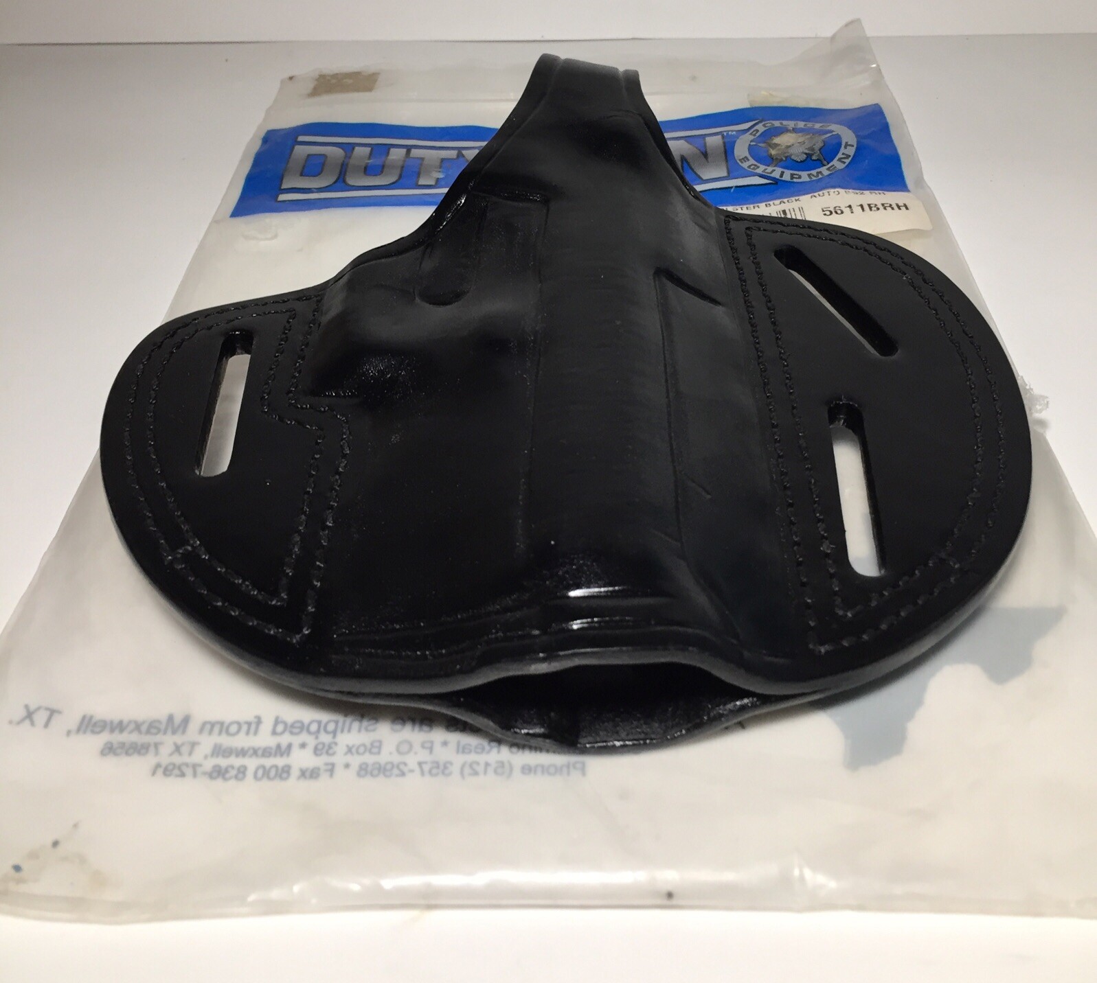 Dutyman Pancake Pistol Holster Black Leather Auto B92 RH 5611BRH