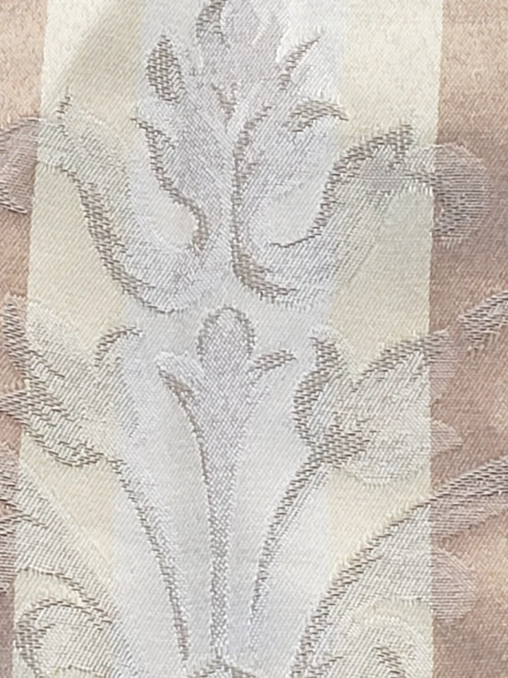 Vintage J C Penney Valance Damask Fringe Rust Gold Green Striped Cream Made USA - Изображение 3 из 4