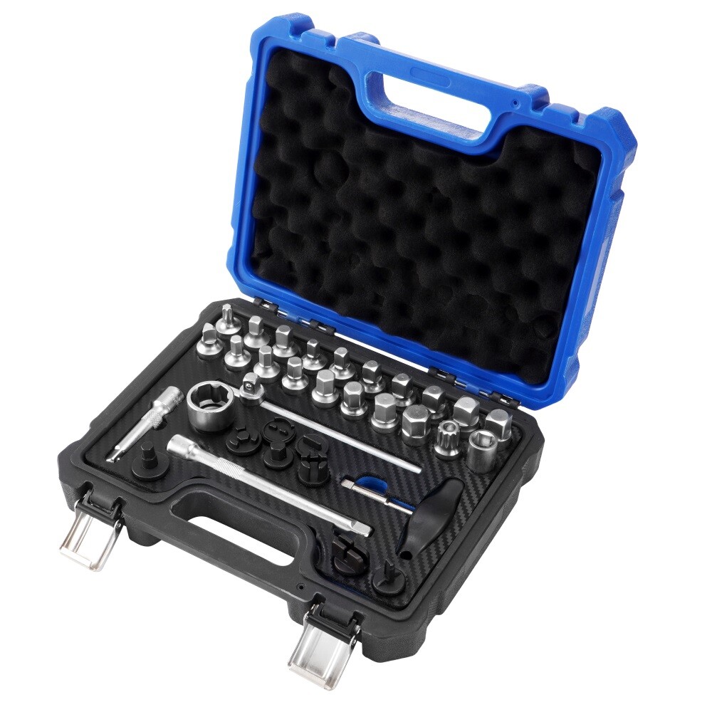 33 Oil Drain Plug Sump Kit 3/8" Wrench Socket Key Set Gearbox Removal Repair Car