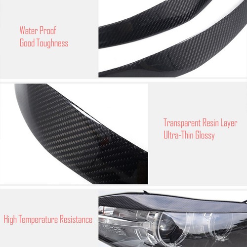Carbon Fiber Headlight Eyebrows Eyelid Trim Sticker For Porsche Panamera 09-13 - Picture 11 of 11