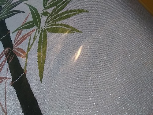VTG Mid Century Asian MCM Photo Album Scrapbook Self Adhesive Woven Fabric Cover - Picture 9 of 10