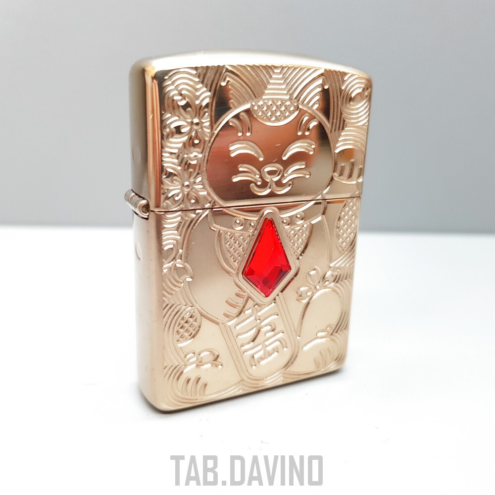 Zippo Lighter Lucky Cat Design Armor 49802 Zippo Original USA | eBay