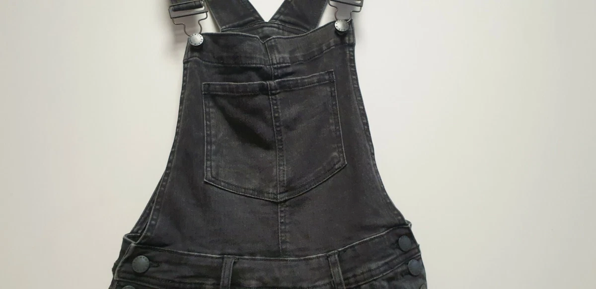 New look black dungarees sale