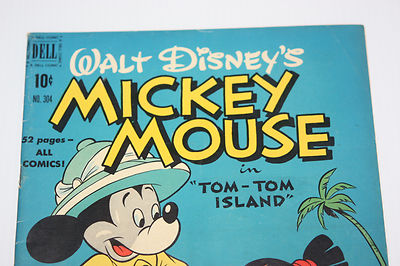 Walt Disney's Mickey Mouse #304 Dell Comic Golden Age 1950 Tom Tom