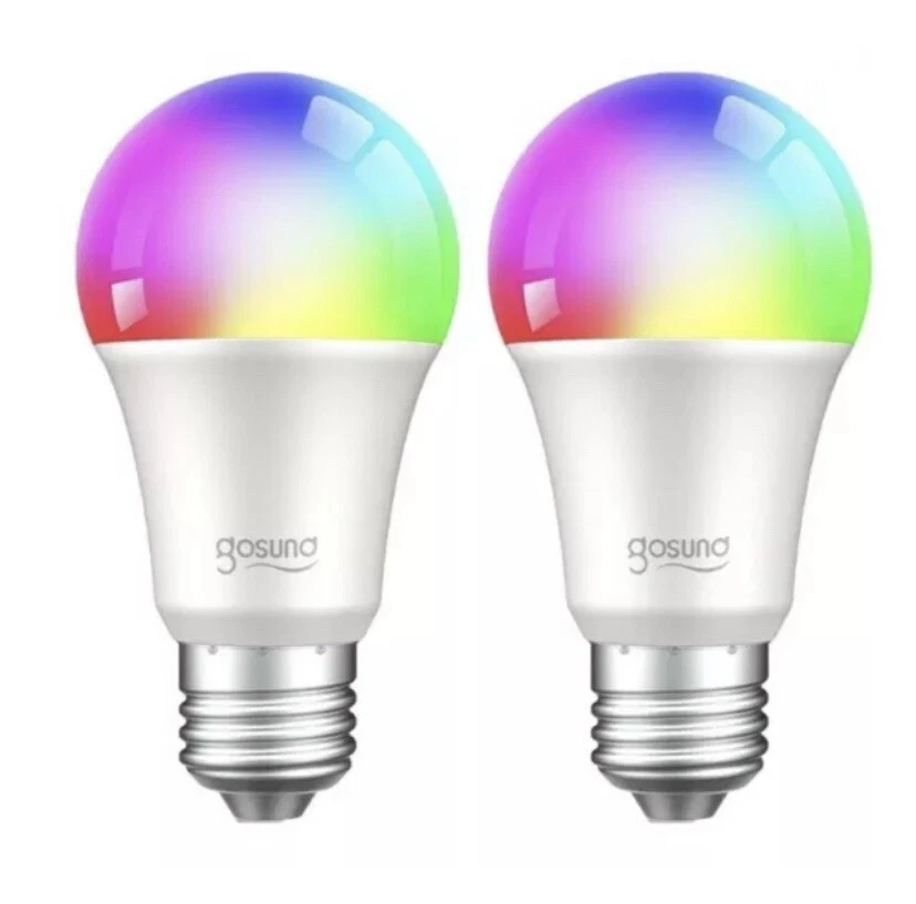 2x Gosund Alexa Smart Bulb WiFi Light Bulbs E27 Screw 8W 800LM App