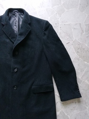 Cappotto lungo uomo XL / 54 IT 100% lana vergine classico nero Trendy - Foto 11 di 22