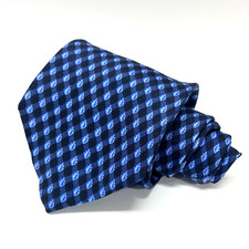 Vintage Brooks Brothers Makers Mens Neck Tie - 100 Silk Blue Check Leaf Pattern
