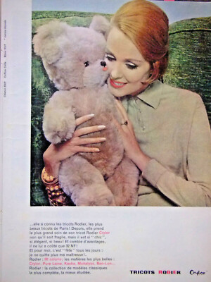 PRESSEWERBUNG 1960 RODIER CRYLOR STRICK - TEDDYBÄR