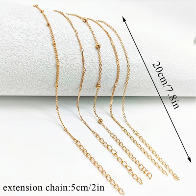 Cavigliera Donna Aka Gioielli - Perline Argento 925 O Oro 18kt, Lunghezza Regolabile 22-26cm - Foto 2