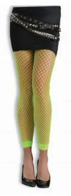 s. FORUM NEON GREEN FOOTLESS FISHNET LEGGINGS ADULT COSTUME ACCESSORY