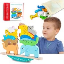 Holzspielzeug Stapelspiel Tiere Montessori Kinder ab 3 4 5 6 Geschenk