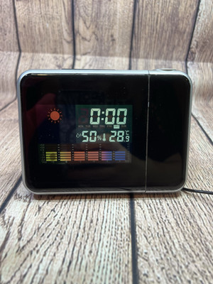 Wecker 180° drehbarer Projektor 3,7   LCD Digital Wetteranzeige Luftfeuchtigkeit
