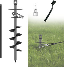 Dog Tie Out Stake, Heavy Duty Dog Tie Out Stake for Large Dogs up to 220 Lbs, Gr