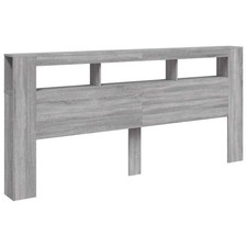 LED Headboard Bed Header Bedroom Storage Bed Headboard Engineered Wood vidaXL