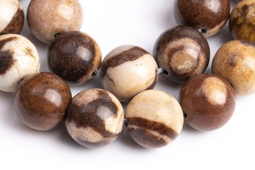 Natural Australian Zebra Jasper Gemstone 6 MM Round Smooth Beads Strand 15.5" - Picture 2 of 4